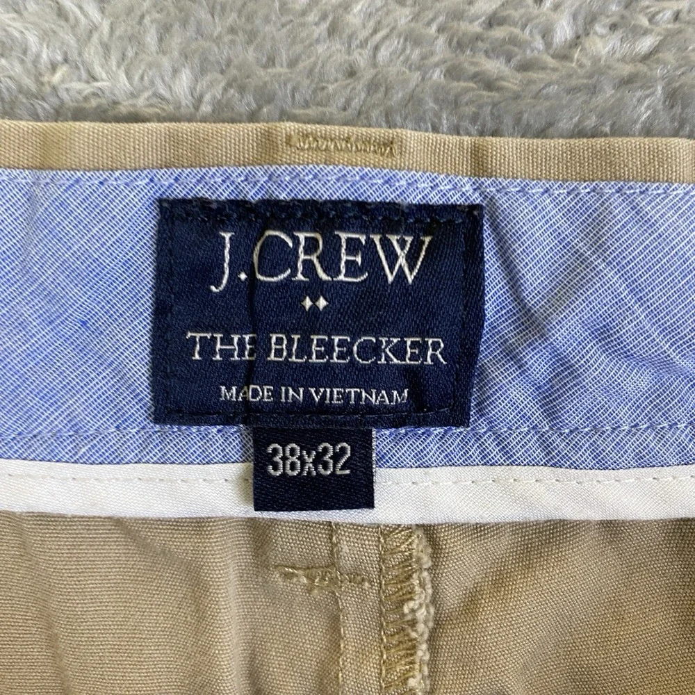J Crew Chino Pants Men Beige 38x32 The Bleecker Summer Weight Chino 100% Cotton